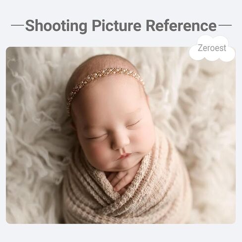 Zeroest Newborn Photography Props Baby Girl Photoshoots Pearl Headbands Infant Girl Photo Posing Beaded Headband Props (Ivory, One Size) in Saudi Arabia