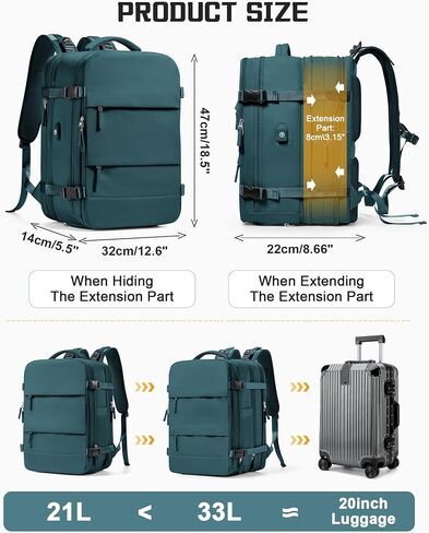 wepadre Vacuum Backpack Travel with Pump Travel Backpack with Vacuum System Expandable Vacpack Compression Backpacks for Travel Easy Vac Pack Carry on Luggage in Kuwait