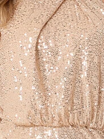 Allegra K Women's Sequin Long Sleeve Sparkly Cocktail Party One Shoulder Maxi Dresses in Saudi Arabia
