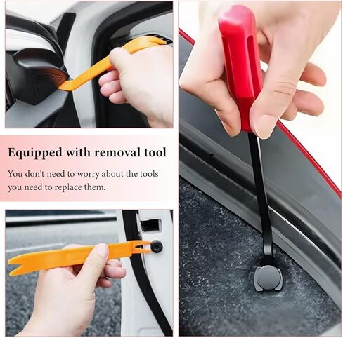 150pcs مقاطع التجنيب مصد السيارة ، مسامير تمدد 6.3 مم بحجم 6 مم 9 مم مع أدوات الإزالة ، مزاحات نايلون دفع مقاطع مقاطع للطفح. in Kuwait