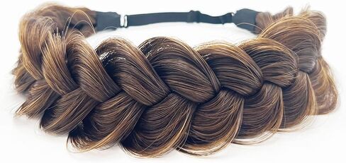 TOECWEGR Synthetic Hair Braided Headband Classic Wide Strands Wedding Disorderly Fluffy Braids Wig Band Women Beauty Accessory in Saudi Arabia