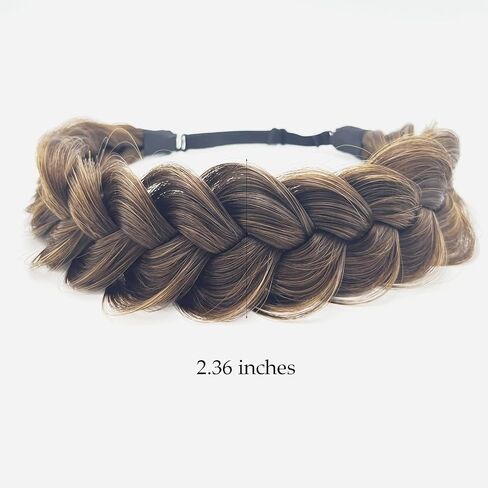 TOECWEGR Synthetic Hair Braided Headband Classic Wide Strands Wedding Disorderly Fluffy Braids Wig Band Women Beauty Accessory in Saudi Arabia