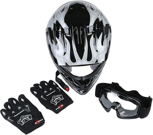 XFMT DOT Youth Kids Motocross Offroad Street Dirt Bike Helmet W/Goggles Gloves ATV Mx Skull Helmet in Saudi Arabia