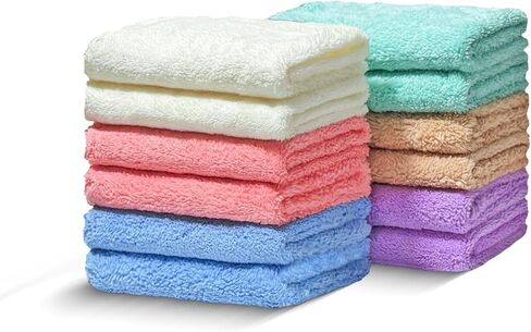 5 Pack Baby Muslin Washcloths for Newborns,Large 10x10 inches,Natural Cotton Burp Cloths,Soft Absorbent Baby Wash Cloths for Sensitive Skin,Baby Girls and Boys Face Towels in Saudi Arabia
