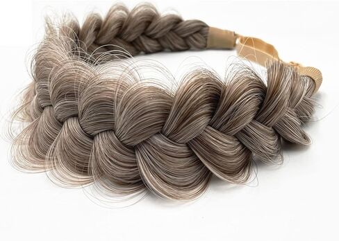 TOECWEGR Synthetic Hair Braided Headband Classic Wide Strands Wedding Disorderly Fluffy Braids Wig Band Women Beauty Accessory in Saudi Arabia