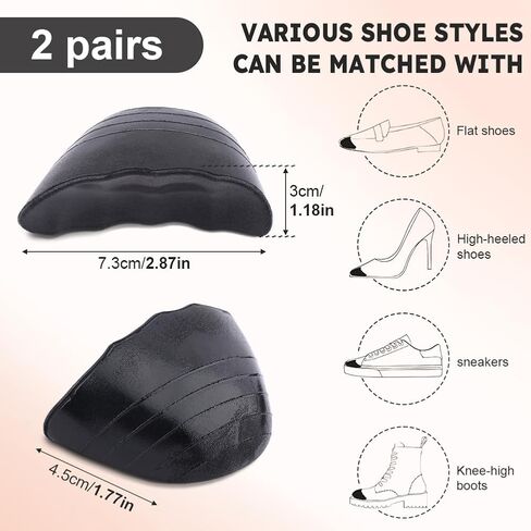 Shoe Filler Insert, Black Shoe Inserts for Shoe Too Big Adjustable Toe Cushion Fillers Make Shoes Fit, Prevent Heel Sliping Shoe Inserts for Sneakers High Heels Flats Boots (Size:2 Pairs) in Kuwait