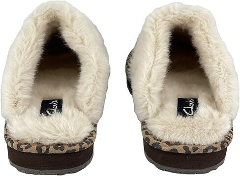 Clarks Womens Open Back Suede Leather Comfort Clog Slipper JMS0583C - Plush Faux Fur Trim - Indoor Outdoor House Slippers For Women (8 M US, Navy) in Saudi Arabia