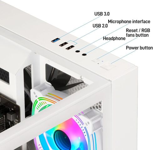 LXZ Gaming PC CORTOP CORE I5-12400F ، GEFORCE RTX 4060 8G ، 32G DDR4 RAM ، 1TB NVME SSD ، الكمبيوتر البرج المسبق للمنزل والمكتب (أبيض) in Kuwait