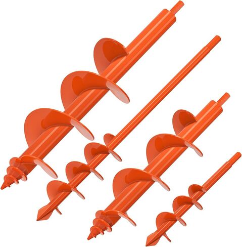 2Pack Auger Drill Bit for Planting, 1.6x16'' & 3x12'' Post Hole Digger, Spiral Garden Earth Auger Drill Bit for Fence Posts, Bulbs, Plants, Fits 3/8" Hex Drive Drill in Saudi Arabia