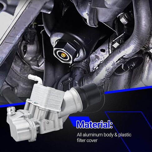 06F115397K ترقية مساكن فلتر زيت الألمنيوم مع مبرد الزيت لـ VW Jetta GTI Golf EOS PACSAT AUDI A4 A3 TT TTS 2.0L استبدال# 06F115397J 06F115397H in Saudi Arabia
