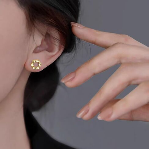 reffeer Solid 925 sterling Silver Circle Stud أقراط للنساء المراهقات الحد الأدنى من الأقراط in Saudi Arabia