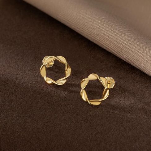 reffeer Solid 925 sterling Silver Circle Stud أقراط للنساء المراهقات الحد الأدنى من الأقراط in Saudi Arabia