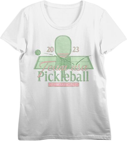 Team Team Vintage USA Pickleball المتعثرة Crew Crew Crew Neck Short Serev White T-Shirt in Saudi Arabia