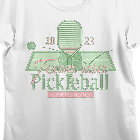 Team Team Vintage USA Pickleball المتعثرة Crew Crew Crew Neck Short Serev White T-Shirt in Saudi Arabia