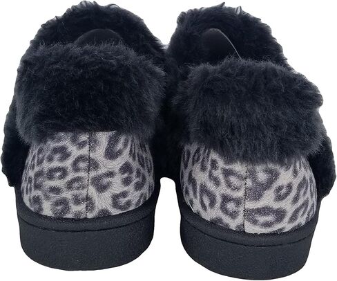 Clarks Womens Suede Leather Ankle Bootie Slipper JMH2034 - Plush Faux Fur Lined - Indoor Outdoor House Slippers For Women (8 M US, Brown/Brown Leopard) in Saudi Arabia