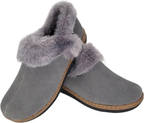 Clarks Womens Suede Leather Clipper JMH2034 - Plush Faux Fur مبطنة - النعال الداخلية في الهواء الطلق للنساء (8 أمتار أمريكية ، نمر بني/بني) in Saudi Arabia