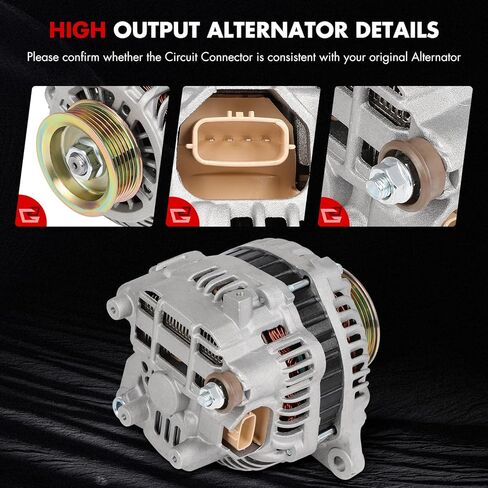 استبدال المولد الجديد لـ Mitsubishi for Outlander 2.4L 2004-2006 لـ Mitsubishi for Lancer 2.4L 2004-2006 ، 110AMP High Output Copnalator FIT 11055 in Kuwait