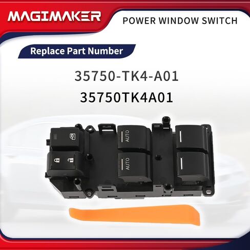 35750-TK4-A01 مفتاح نافذة الطاقة الرئيسي متوافق مع Acura TL 2009 2010 2011 2012 2013 2014 استبدال 35750TK4A01 مفاتيح تنظيم نافذة الجانبية الأمامية in Saudi Arabia