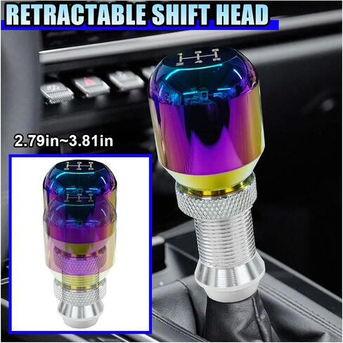 Universal Aluminium Aluminium 5 Speed Manual Gear Shift Knob - مقبض تحول العصا القابل للتعديل مع 3 محولات ملولبة ، مقبض تحول علبة التروس للسيارات لمعظم المركبات (ملونة) in Kuwait