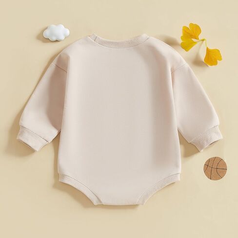Baby Boy Girl Basketball Outfit Game Day Bubble Romper Long Sleeve Bodysuit Newborn Sweatshirt Infant Fall Clothes in Saudi Arabia
