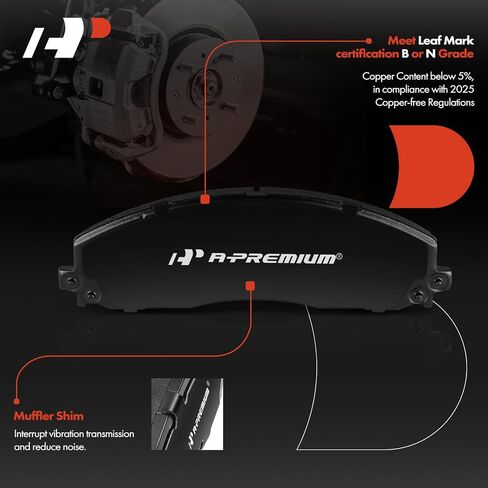 منصات فرامل القرص الخزفية الأمامية A-Premium متوافقة مع Ford F-250 Super Duty 2013-2021 ، F-350 Super Duty 013-2021 ، F-450 Super Duty 2013-2016 ، 4 PCS in Saudi Arabia
