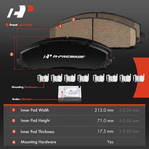منصات فرامل القرص الخزفية الأمامية A-Premium متوافقة مع Ford F-250 Super Duty 2013-2021 ، F-350 Super Duty 013-2021 ، F-450 Super Duty 2013-2016 ، 4 PCS in Saudi Arabia