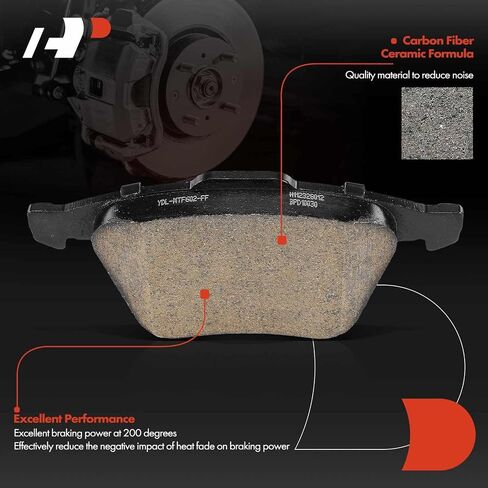 A-Premium Front Ceramic Disc Brake Pads Set Compatible with Volvo Models - XC90 2003-2014, fits with 13.23 inch (336mm) Front Rotors, 4 Pcs in Saudi Arabia