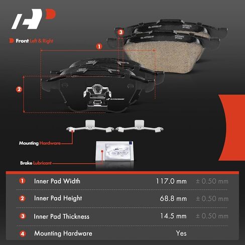 A-Premium Front Ceramic Disc Brake Pads Set Compatible with Volvo Models - XC90 2003-2014, fits with 13.23 inch (336mm) Front Rotors, 4 Pcs in Saudi Arabia