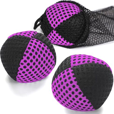 Juggling Balls for Beginners and Professionals Set of 3 Juggling Bean Bags Durable Juggle Ball Kit(Black - Yellow) in Kuwait