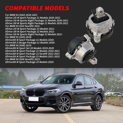 Motor Mount Engine Support Left+Right for BMW 530Li xDrive X3 X4 X5 xDrive25i xDrive30i , Replaces 22116860495 + 22116860496 in Kuwait
