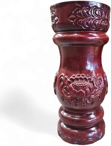 Pilon de Shango-Orula Red Cedar Wood ، 22 "قاعدة على طراز الطبل المنحوت-تقدم Santeria Orisha من الطقوس والمذابح in Kuwait
