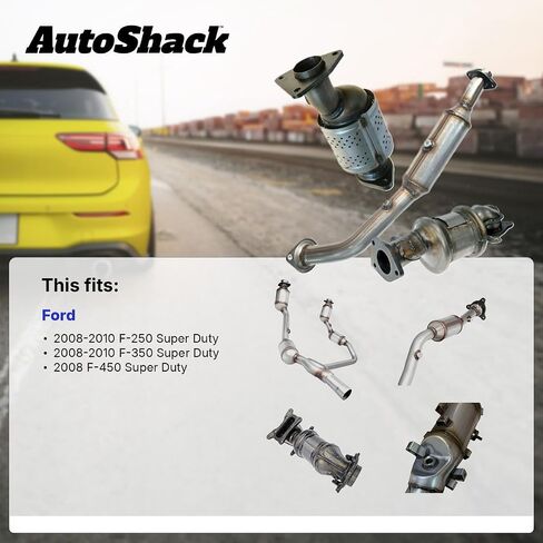 AutoShack Catalytic Converter Exhaust Pipe Direct Fit Replacement for 2008 2009 2010 Ford F-250 Super Duty F-350 Super Duty 5.4L 6.8L V8 4WD RWD (EPA Compliant) EMCC60491 in Saudi Arabia