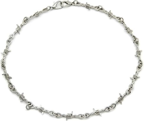 925 Sterling Silver Barbed Wire Necklace Bracelet For Women And Men - Barbwire Little Thorns Chain Choker Jewelry Gifts Barb Wine Necklace Little Thorns Chain Choker Bracelet For Men And Women in Saudi Arabia