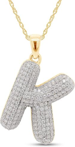 Savearth Diamonds 1 1/5 قيراط مقطوع مختبر خلق Moissanite Diamond Frable Bubble Letter K قلادة قلادة في الذهب 14K على الفضة الاسترليني مع سلسلة 18 "(VVS1 ، 1.20 CTTW) in Saudi Arabia