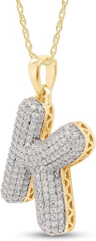 Savearth Diamonds 1 1/5 قيراط مقطوع مختبر خلق Moissanite Diamond Frable Bubble Letter K قلادة قلادة في الذهب 14K على الفضة الاسترليني مع سلسلة 18 "(VVS1 ، 1.20 CTTW) in Saudi Arabia