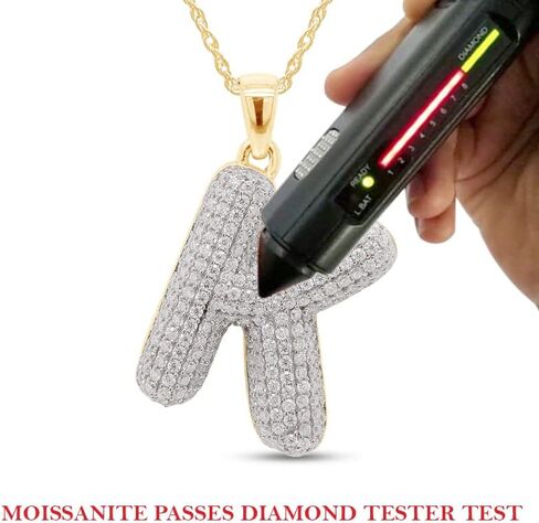 Savearth Diamonds 1 1/5 قيراط مقطوع مختبر خلق Moissanite Diamond Frable Bubble Letter K قلادة قلادة في الذهب 14K على الفضة الاسترليني مع سلسلة 18 "(VVS1 ، 1.20 CTTW) in Saudi Arabia