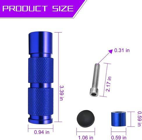 2pcs أوتاد قدم دراجة نارية ، ألومنيوم M8 CNC دراجات نارية من مساند دواسات الركاب ، وملحقات القدم على دراجة نارية ، Universal for 8mm تثبيت دراجة دراجة دراجة دراجة دراجة دراجة (أسود) in Kuwait