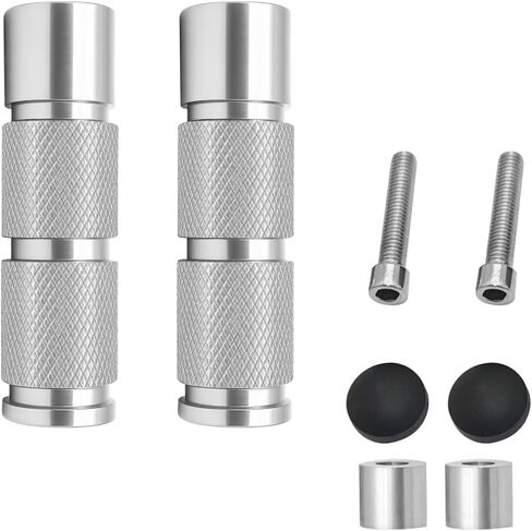 2pcs أوتاد قدم دراجة نارية ، ألومنيوم M8 CNC دراجات نارية من مساند دواسات الركاب ، وملحقات القدم على دراجة نارية ، Universal for 8mm تثبيت دراجة دراجة دراجة دراجة دراجة دراجة (أسود) in Kuwait