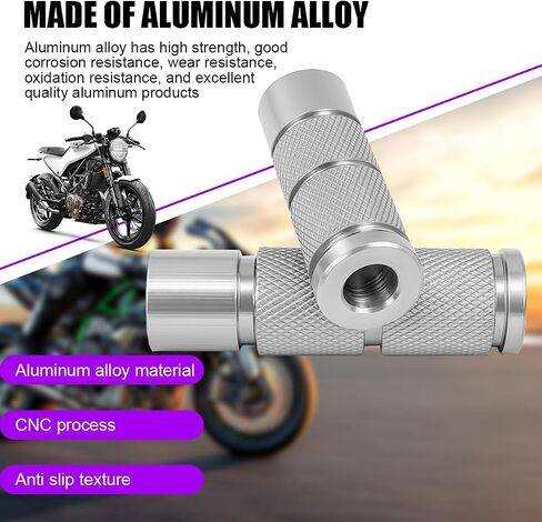 2pcs أوتاد قدم دراجة نارية ، ألومنيوم M8 CNC دراجات نارية من مساند دواسات الركاب ، وملحقات القدم على دراجة نارية ، Universal for 8mm تثبيت دراجة دراجة دراجة دراجة دراجة دراجة (أسود) in Kuwait