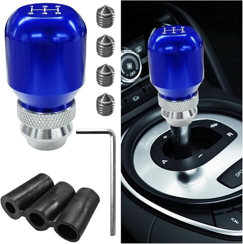 Universal Aluminium Aluminium 5 Speed Manual Gear Shift Knob - مقبض تحول العصا القابل للتعديل مع 3 محولات ملولبة ، مقبض تحول علبة التروس للسيارات لمعظم المركبات (ملونة) in Kuwait