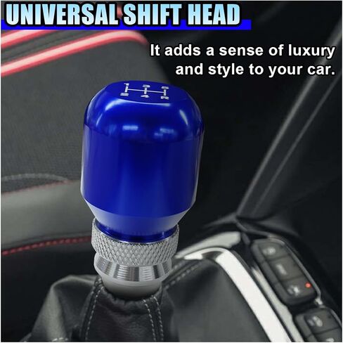 Universal Aluminium Aluminium 5 Speed Manual Gear Shift Knob - مقبض تحول العصا القابل للتعديل مع 3 محولات ملولبة ، مقبض تحول علبة التروس للسيارات لمعظم المركبات (ملونة) in Kuwait