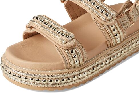 Steve Madden Women's Bigmona Flat Sandal, Bone Woven, 10 in Saudi Arabia