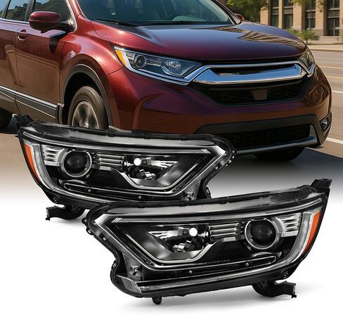 AKKON-FITS 2017-2022 Honda CR-V LX/EX/EX-L 4DR [نوع الهالوجين] المصابيح الأمامية للكروم الإسقاط مع مصباح إشارة DRL LED DRL in Kuwait