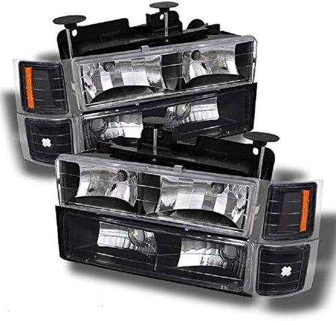 AKKON - For C10 C/K Pickup Black Headlights + Corner + Bumper Signal Light Lamps Replacement Completed Set in Saudi Arabia