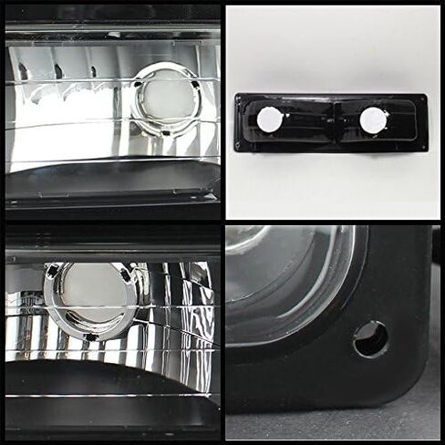 AKKON - For C10 C/K Pickup Black Headlights + Corner + Bumper Signal Light Lamps Replacement Completed Set in Saudi Arabia
