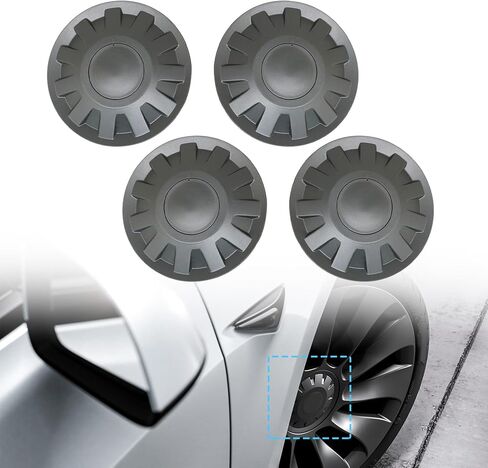 XQSMWF 4PCS CAPS HUB CAPS CENCER COPTION متوافق مع Tesla Model 3 Highland 2024 مجموعة أسود غير لامع من 4 Center Cover Center Cappiece in Saudi Arabia