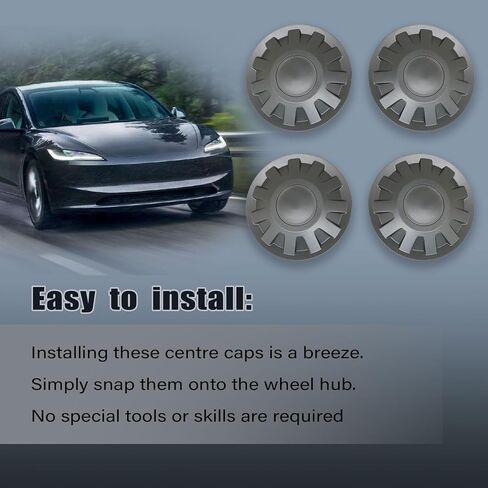 XQSMWF 4PCS CAPS HUB CAPS CENCER COPTION متوافق مع Tesla Model 3 Highland 2024 مجموعة أسود غير لامع من 4 Center Cover Center Cappiece in Saudi Arabia