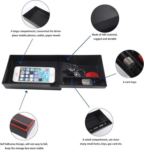 Center Console Dash Tray, Dashboard Storage Box Organizer Compatible with Toyota FJ Cruiser 2007-2021, ABS Auto Interior Storage Accessories (Dashboard Storage Box) in Saudi Arabia