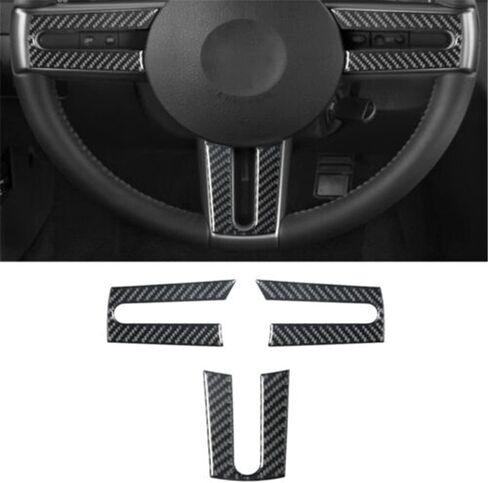 15pcs ناعم ألياف ألياف الكربون الحقيقية تغطية لوحة التحكم المركزية CAR CAR CAR INNER مجموعة كاملة من مجموعة الديكور تزيين لفورد موستانج 2005-2009 الصدفة الداخلية للسيارات (ألياف الكربون) in Saudi Arabia