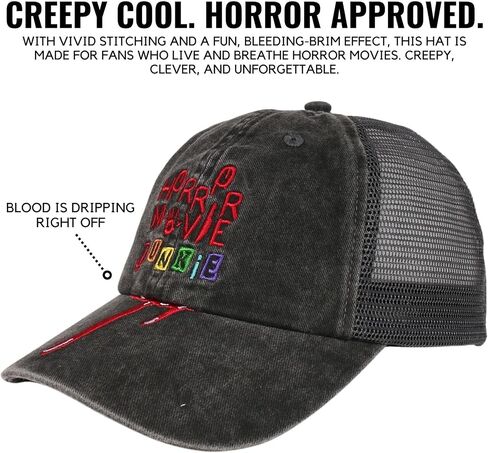 InnoBeta Horror Movie Gifts for Horror Movie Lovers Hat Cap, Funny Adjustable Embroidered Trucker Hat for Birthday, Christmas in Saudi Arabia